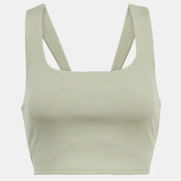 ALO Yoga Ribbed crop tank with built in Bra in light sage green. Size small - Picture 8 of 16